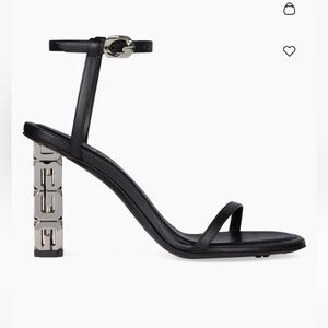 Givenchy Black and Silver G-Cube Ankle Strap Sandals size 37.5